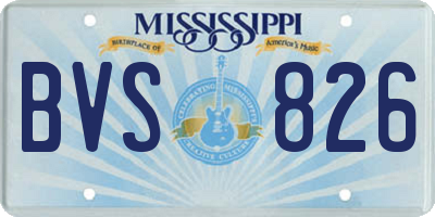 MS license plate BVS826