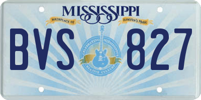 MS license plate BVS827