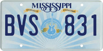 MS license plate BVS831