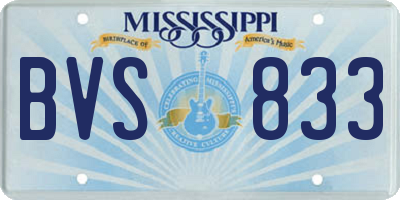 MS license plate BVS833