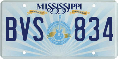 MS license plate BVS834