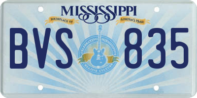MS license plate BVS835