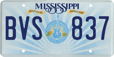MS license plate BVS837