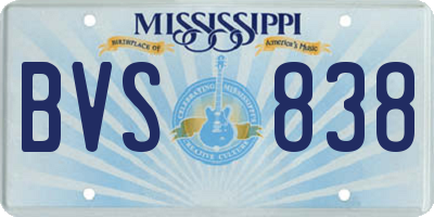 MS license plate BVS838