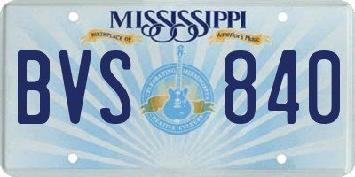 MS license plate BVS840