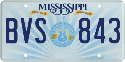 MS license plate BVS843