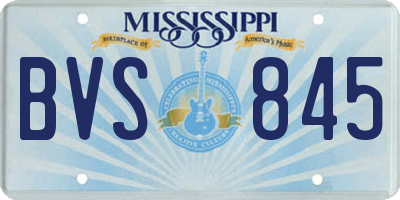 MS license plate BVS845