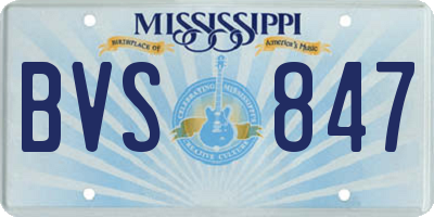 MS license plate BVS847