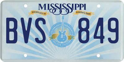 MS license plate BVS849