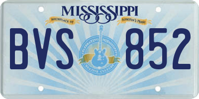 MS license plate BVS852