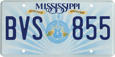 MS license plate BVS855