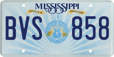 MS license plate BVS858