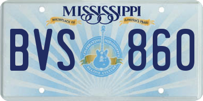 MS license plate BVS860