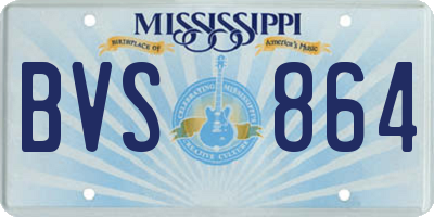 MS license plate BVS864