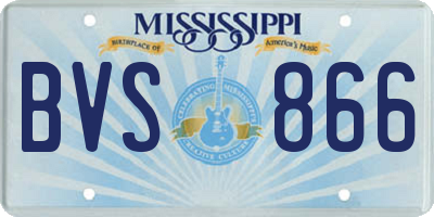 MS license plate BVS866