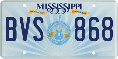 MS license plate BVS868