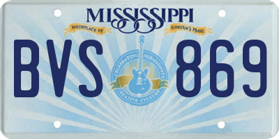 MS license plate BVS869