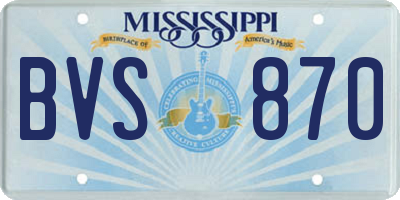 MS license plate BVS870