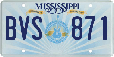 MS license plate BVS871