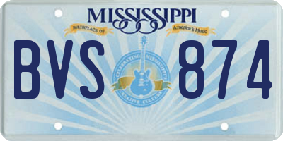 MS license plate BVS874