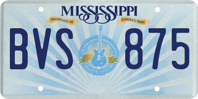 MS license plate BVS875