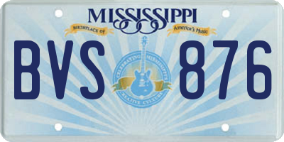 MS license plate BVS876