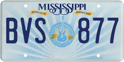 MS license plate BVS877