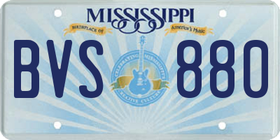 MS license plate BVS880
