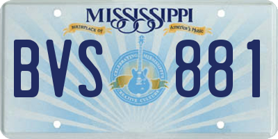 MS license plate BVS881