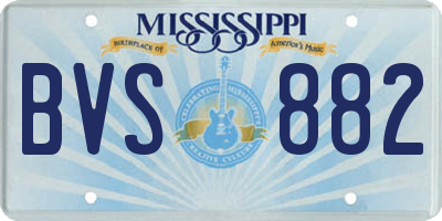 MS license plate BVS882