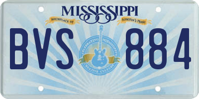 MS license plate BVS884