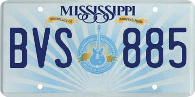 MS license plate BVS885