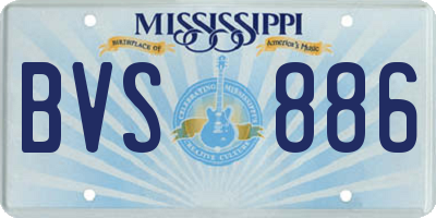 MS license plate BVS886