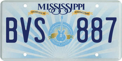 MS license plate BVS887