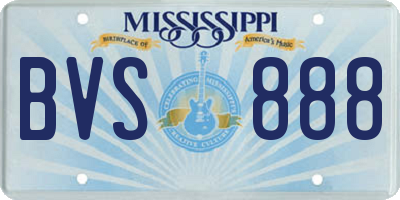 MS license plate BVS888