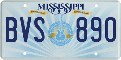 MS license plate BVS890