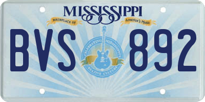 MS license plate BVS892