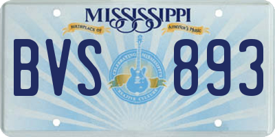 MS license plate BVS893