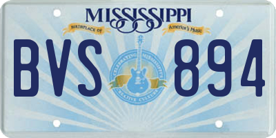 MS license plate BVS894