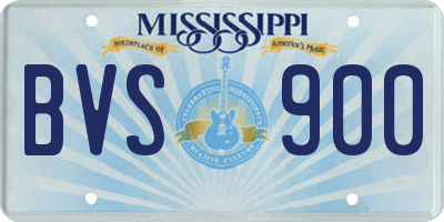 MS license plate BVS900