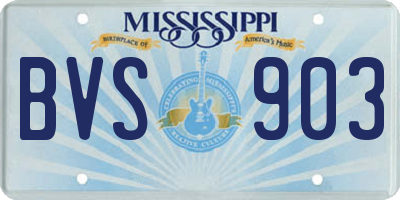 MS license plate BVS903