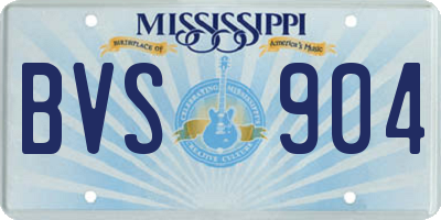 MS license plate BVS904