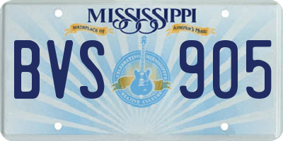 MS license plate BVS905
