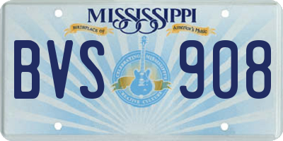 MS license plate BVS908