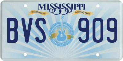 MS license plate BVS909