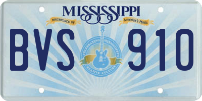 MS license plate BVS910
