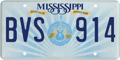 MS license plate BVS914