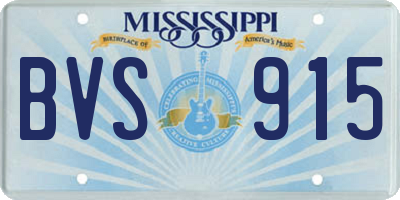 MS license plate BVS915