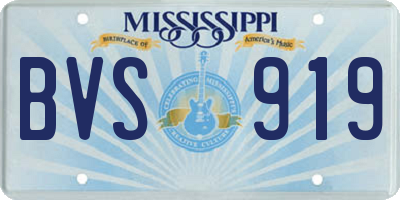 MS license plate BVS919