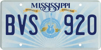 MS license plate BVS920